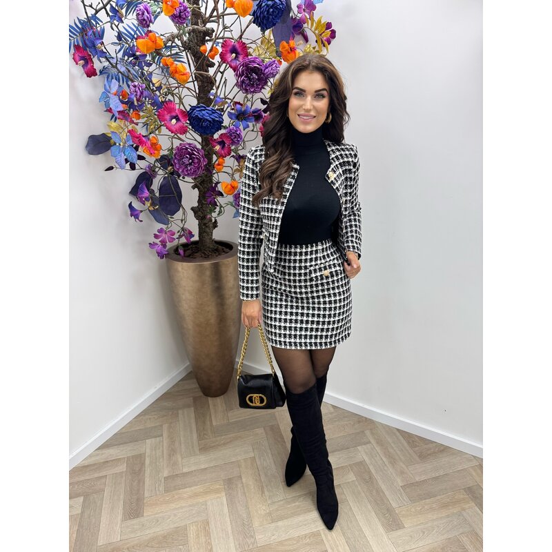 Blazer Chic Tweed ruit Lurex Black 1411