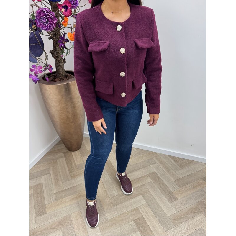 Jacket Bonita Gold Button Violet