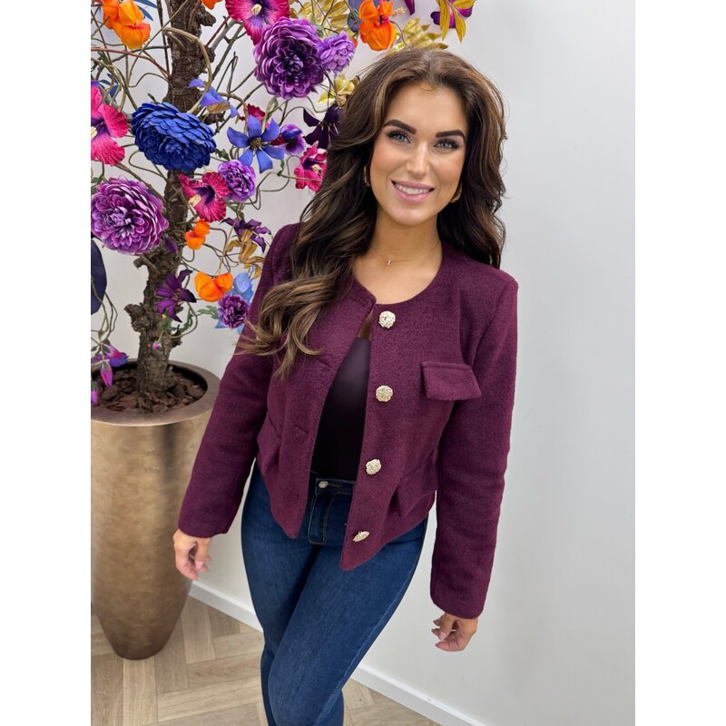 Jacket Bonita Gold Button Violet