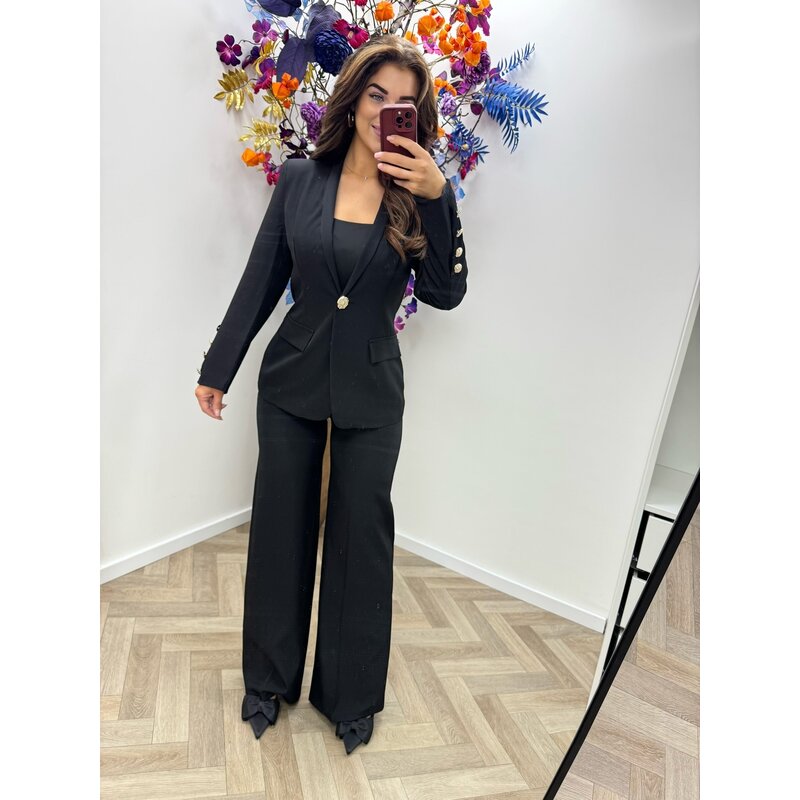 2 delige set missy button black