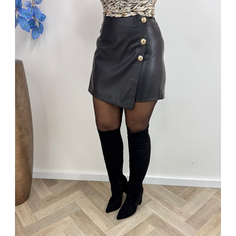 Skort Softy leder black S-5652