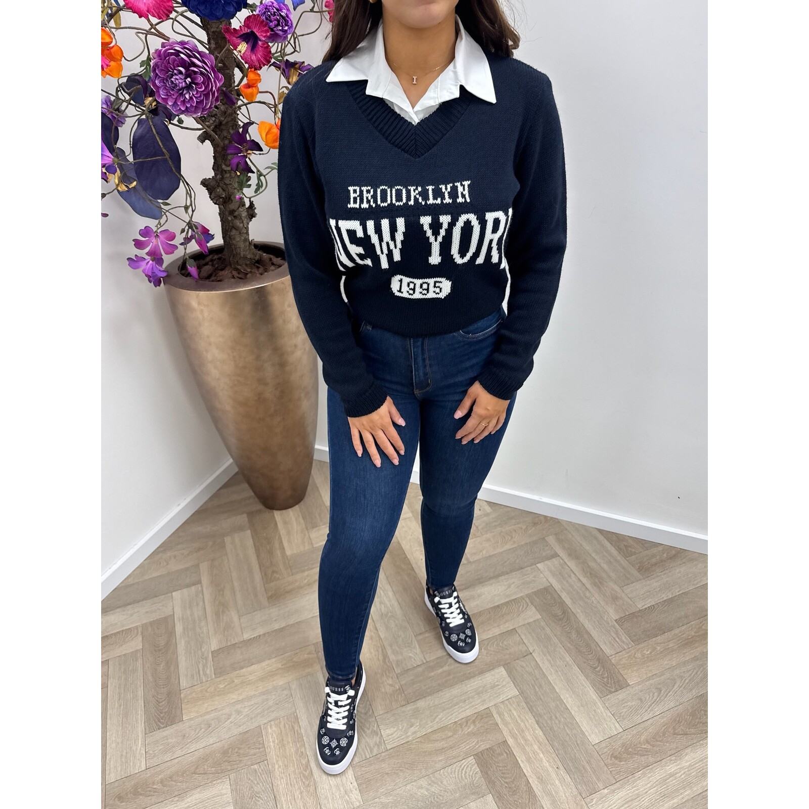 Trui Kraagje New York Navy