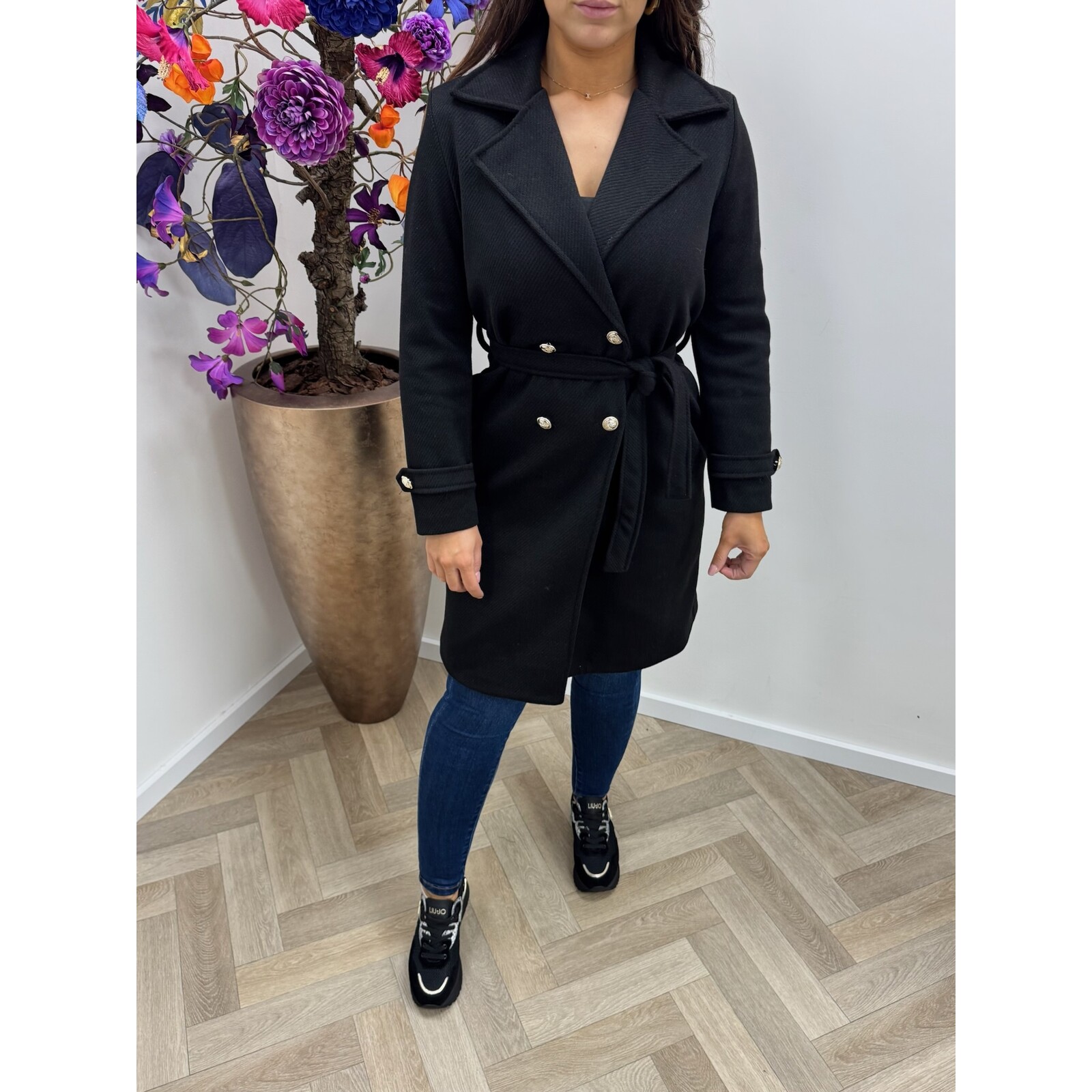 Long Jacket Button Classic Black