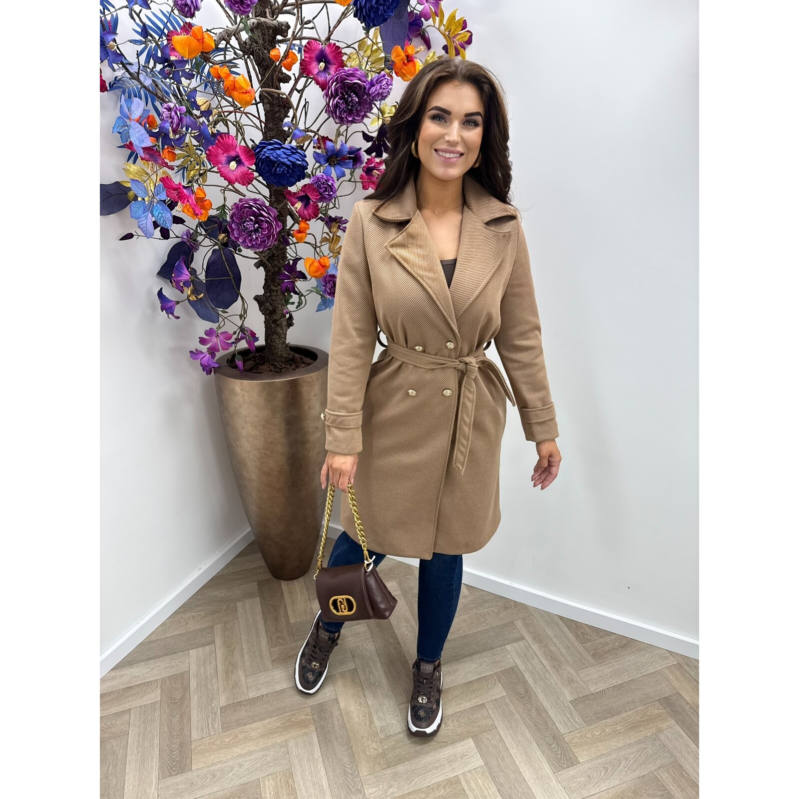 Long Jacket Button Classic Camel