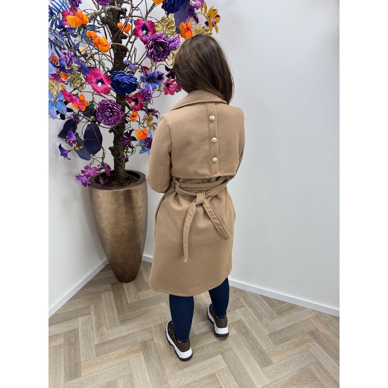 Long Jacket Button Classic Camel