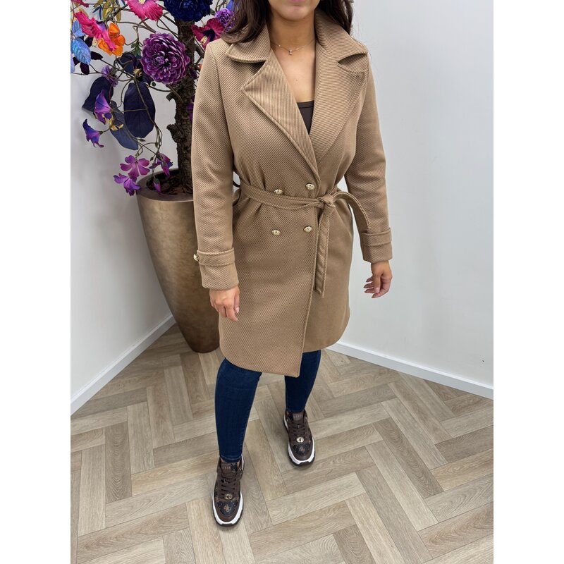 Long Jacket Button Classic Camel
