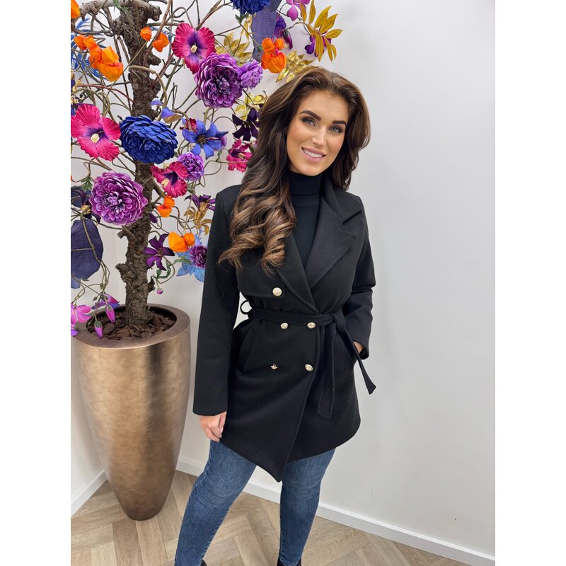 Trenchcoat Layla Button Black