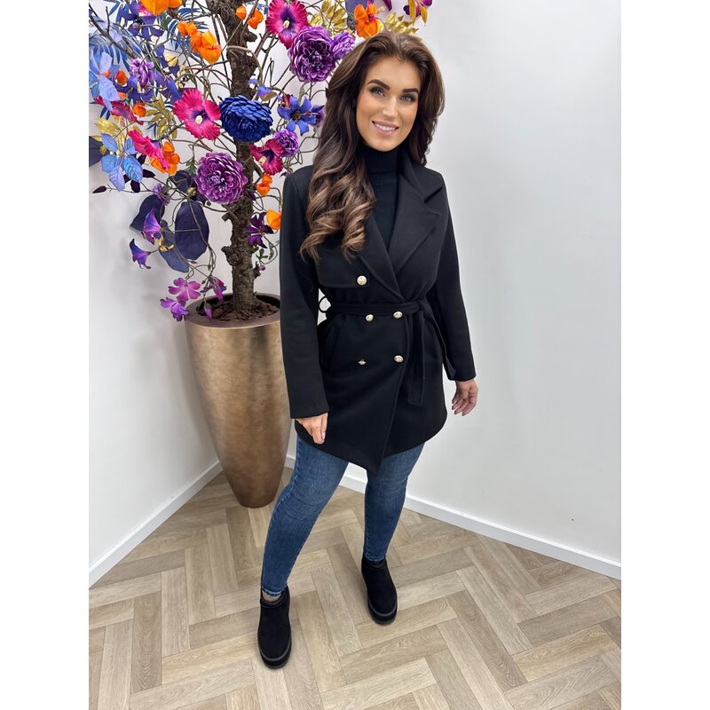 Trenchcoat Layla Button Black