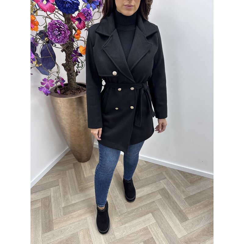 Trenchcoat Layla Button Black