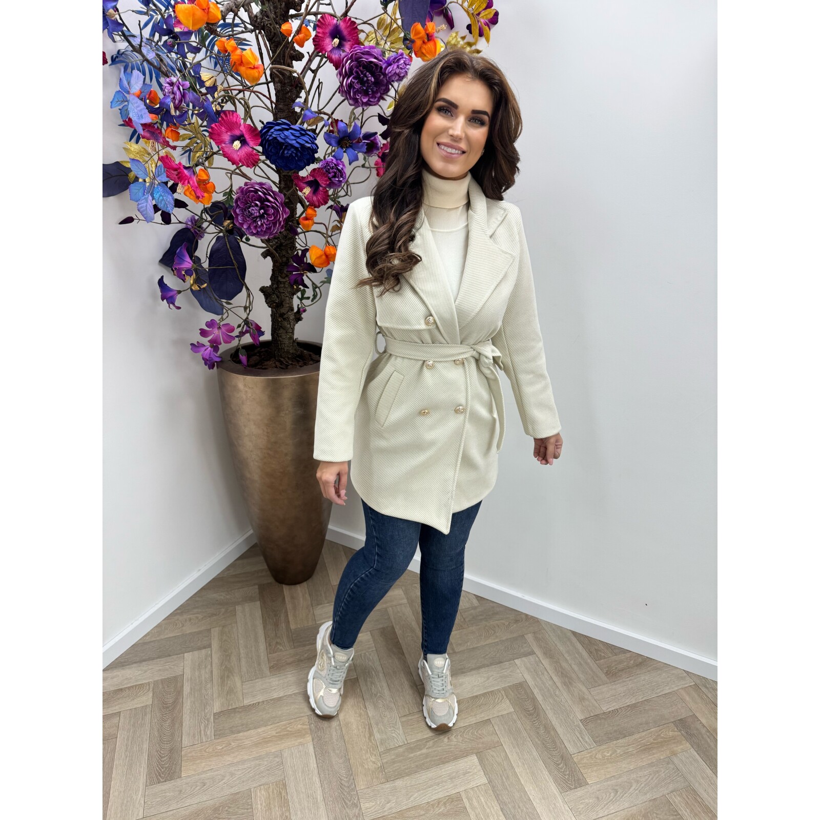 Trenchcoat Layla Button Beige