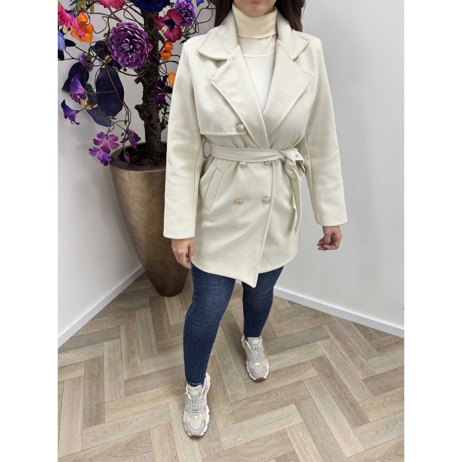 Trenchcoat Layla Button Beige