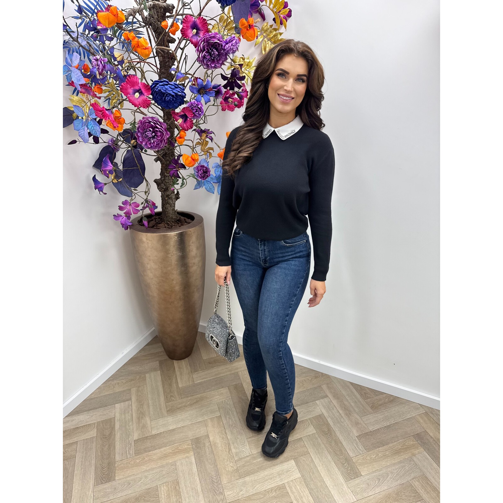 Top diamonds kraagje  Black