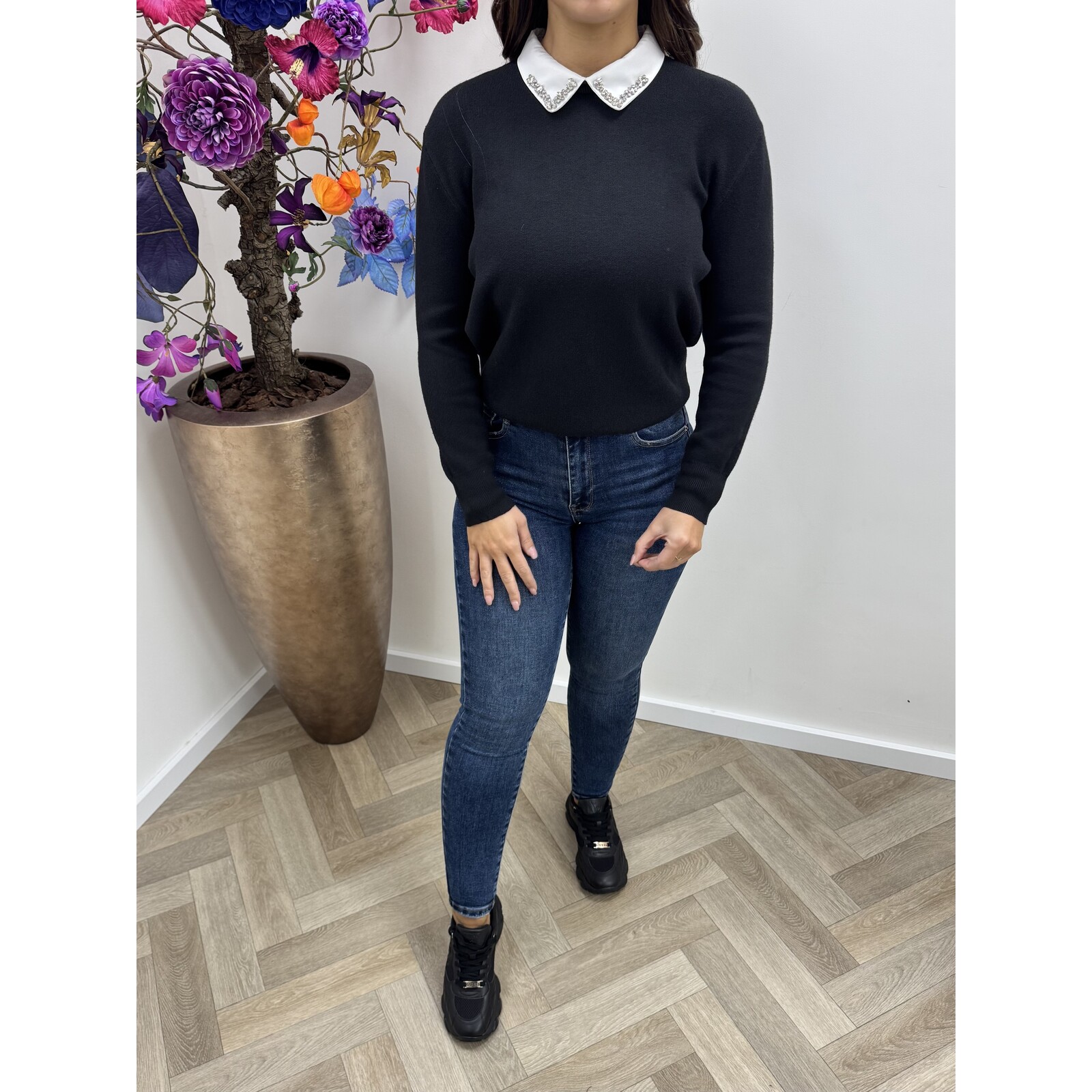 Top diamonds kraagje  Black