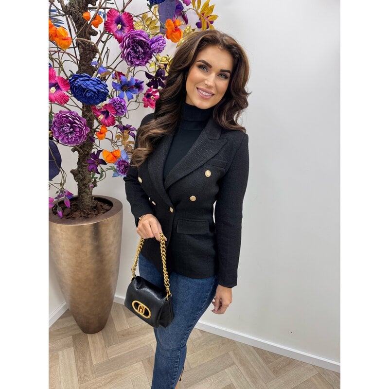 Tweed blazer Chiq Button 1194 Black