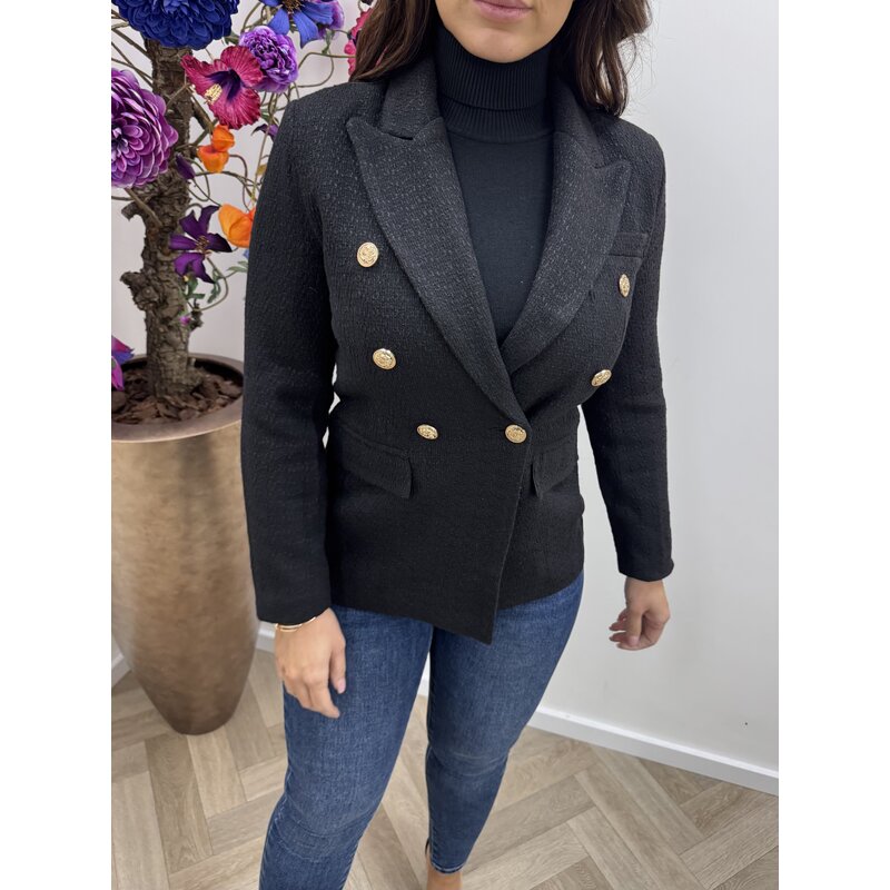 Tweed blazer Chiq Button 1194 Black