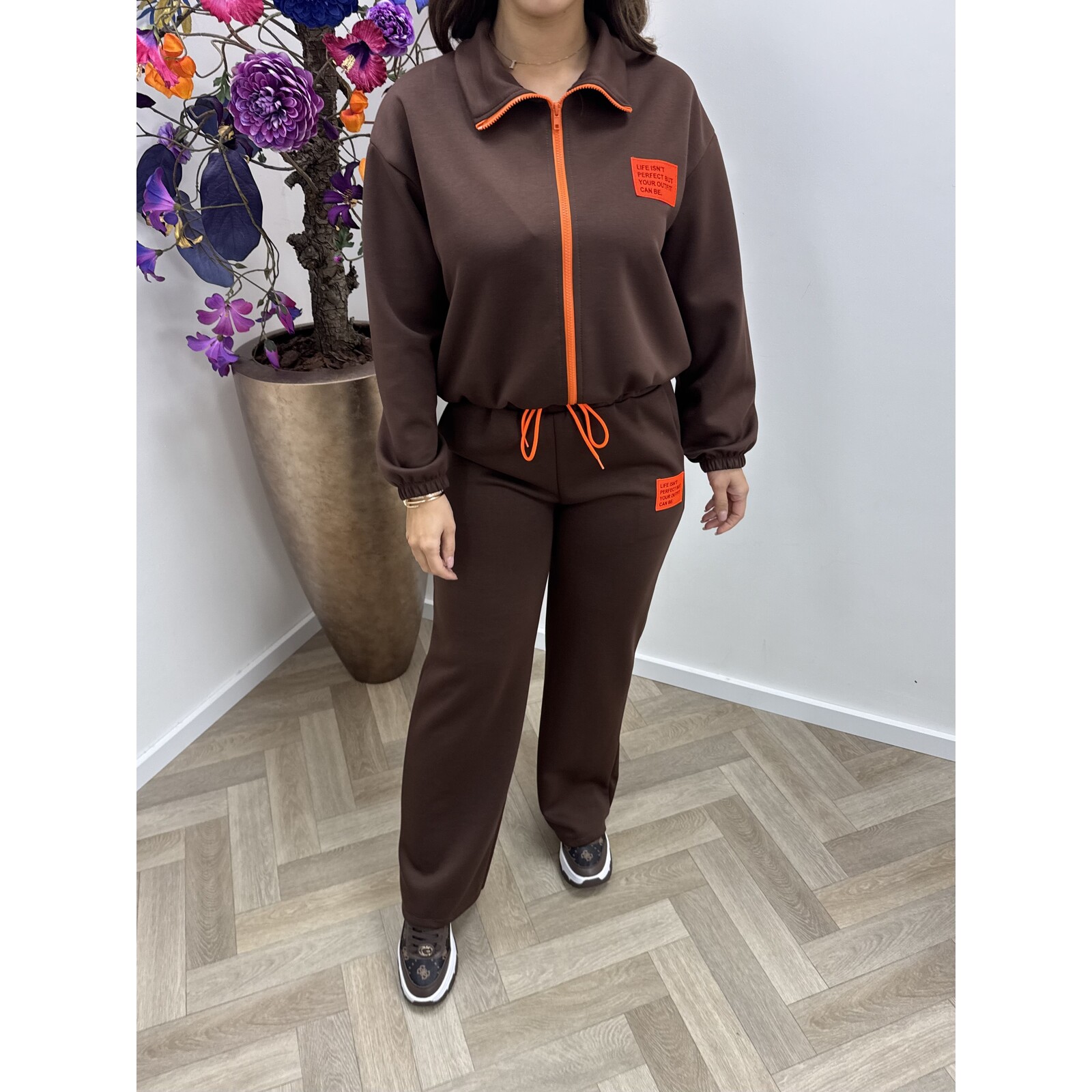 2 delig pak Embleem Zipper Choco