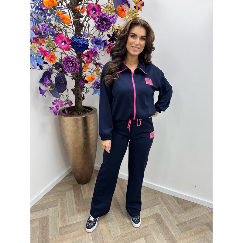 2 delig pak Embleem Zipper  Navy