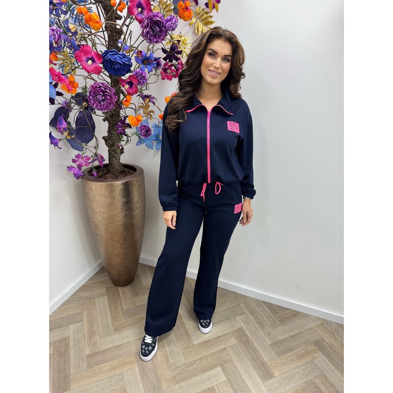 2 delig pak Embleem Zipper  Navy