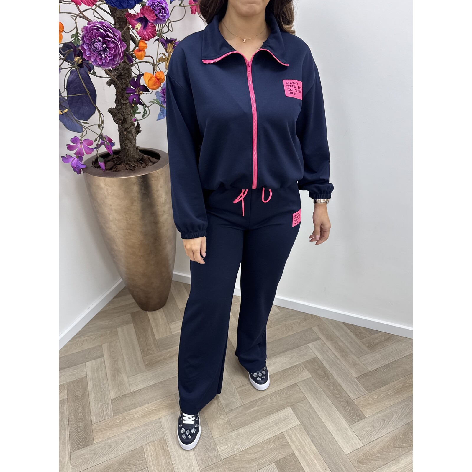 2 delig pak Embleem Zipper  Navy