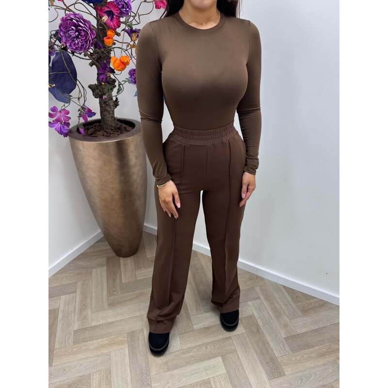 Basic travel body high neck By swan HS6677 Choco