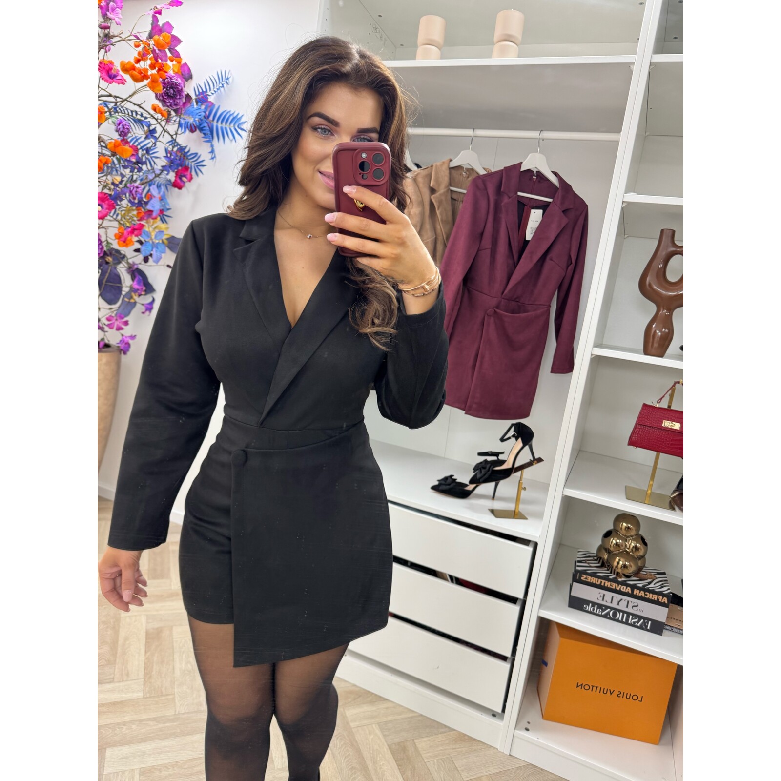 Jumpsuit suede Lizzy Black