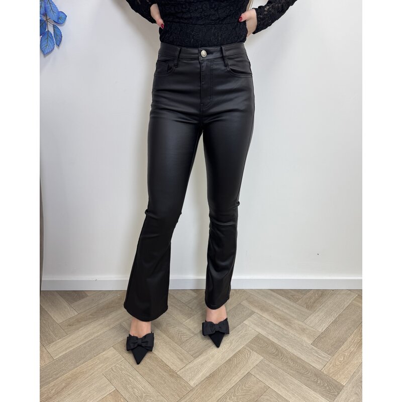 flair jeans leder folyrose black