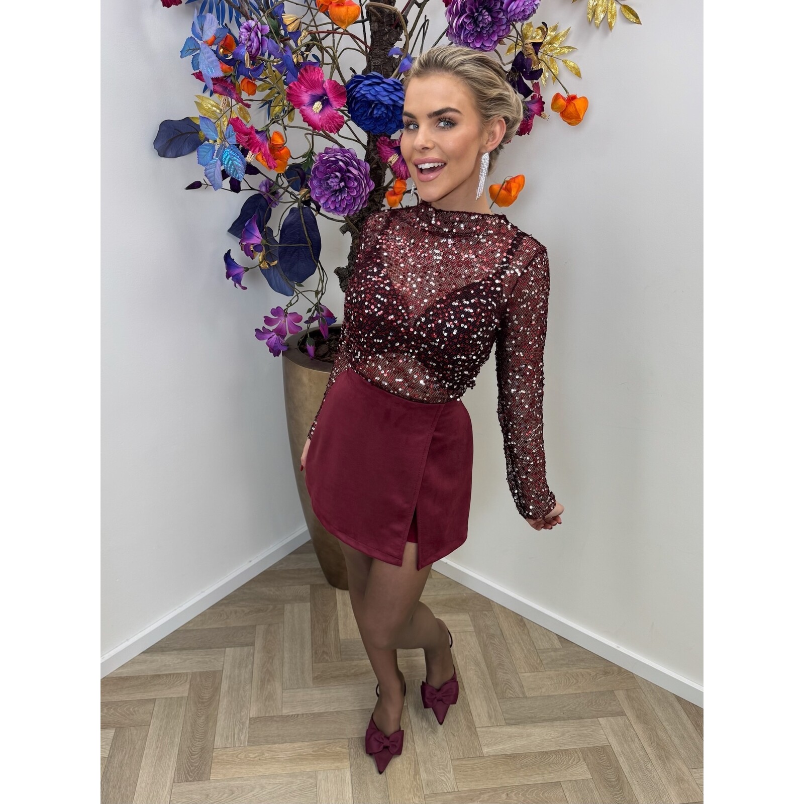 top clo pailletten pr27403 bordeaux