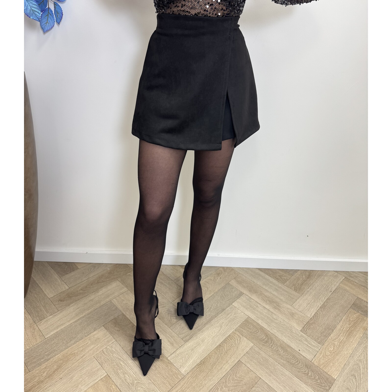 skort suede amie pr81096 black