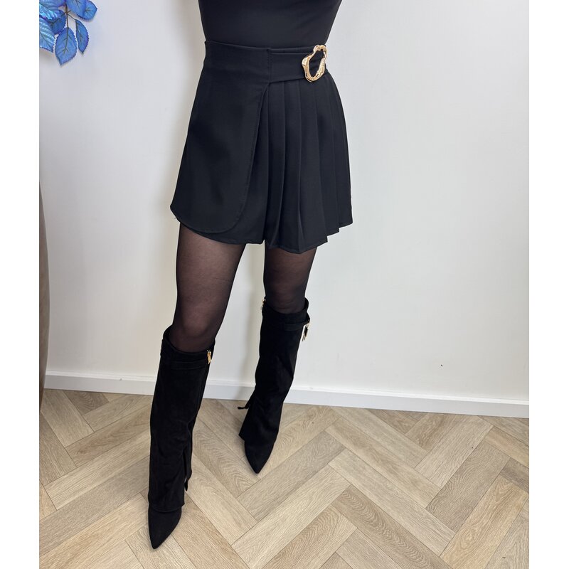 skort plooi gold black