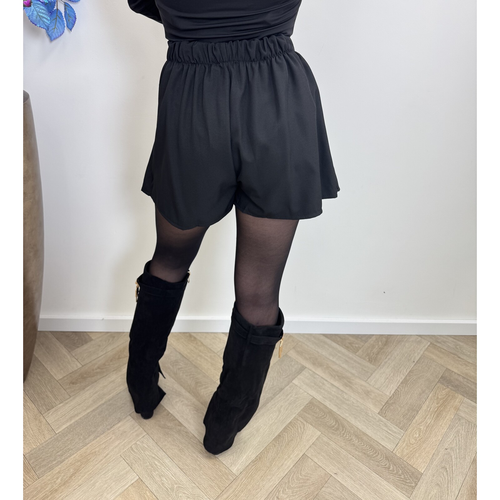 skort plooi gold black