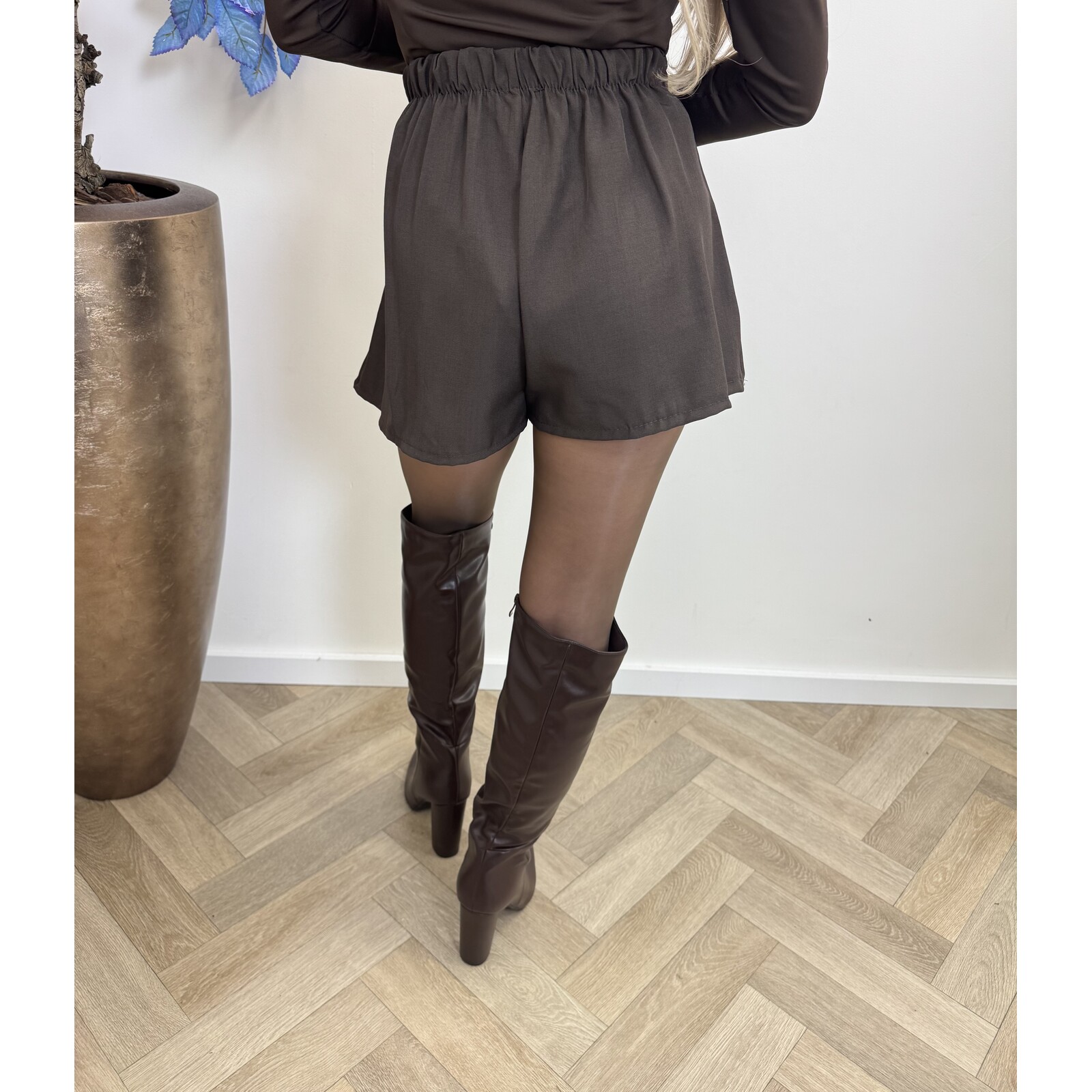 skort plooi gold choco