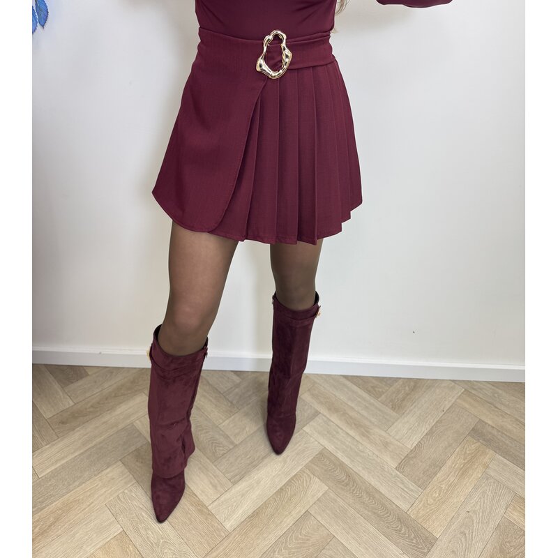 skort plooi gold bordeaux
