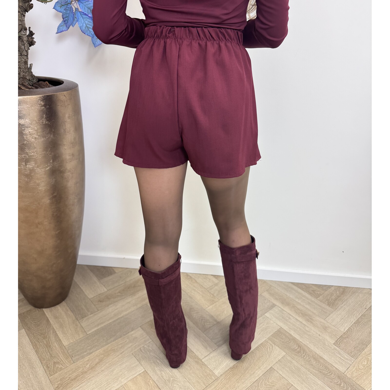 skort plooi gold bordeaux