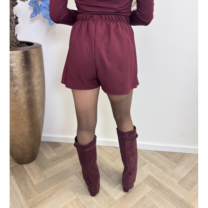 skort plooi gold bordeaux