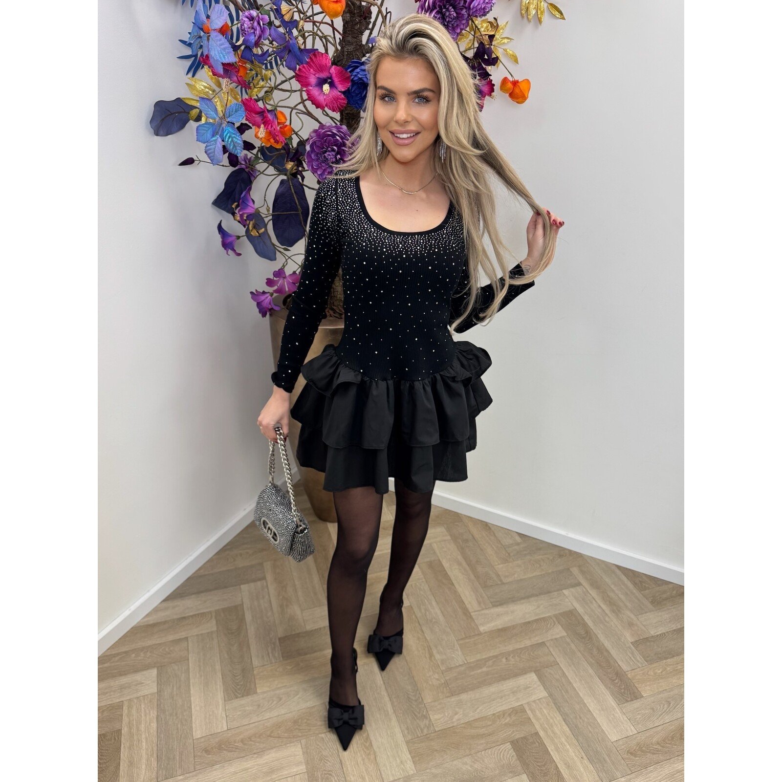 dress Pepelu diamonds black 081143