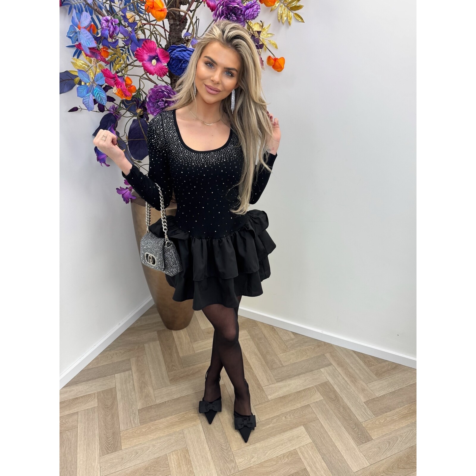 dress Pepelu diamonds black 081143