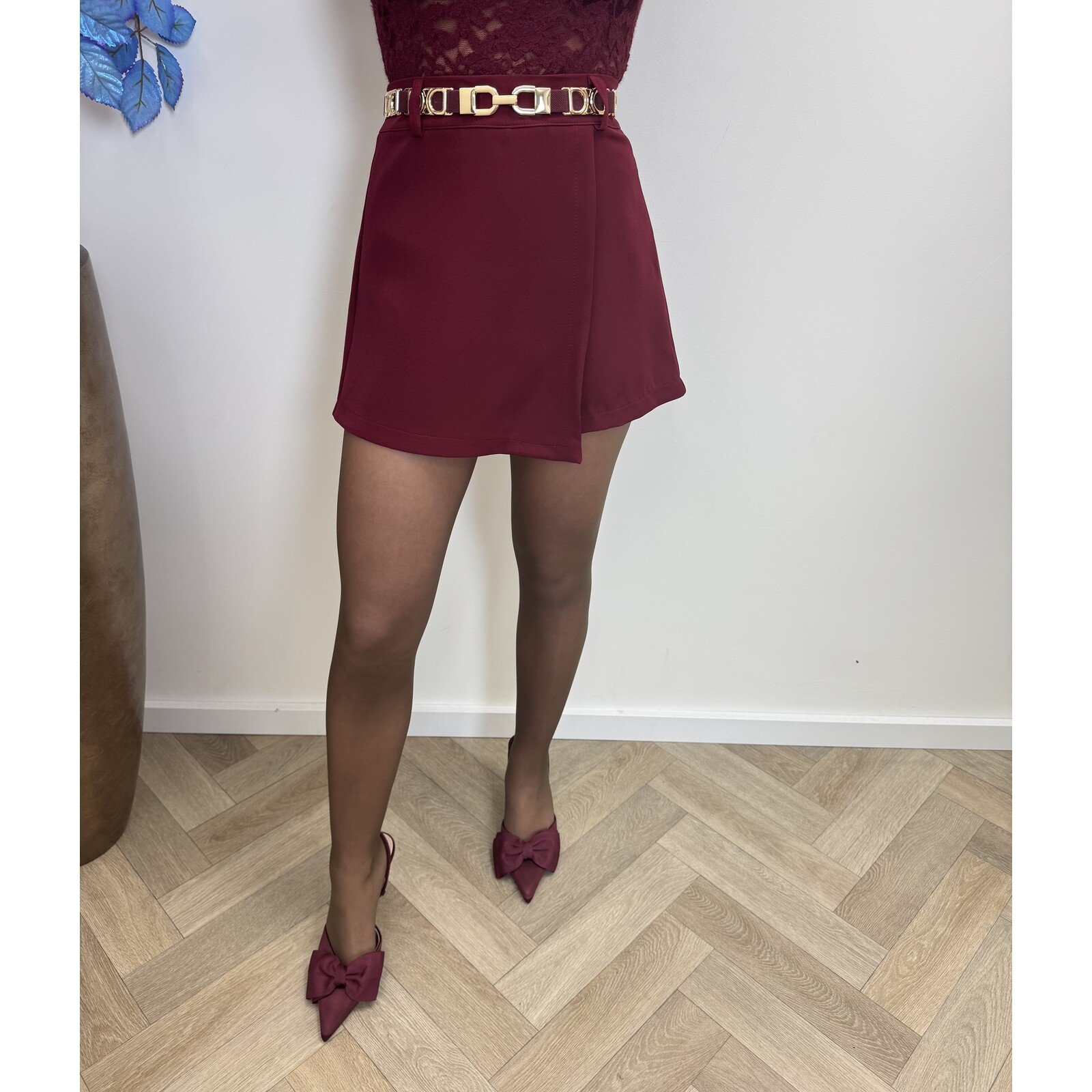 basic skort overslag m322 bordeaux