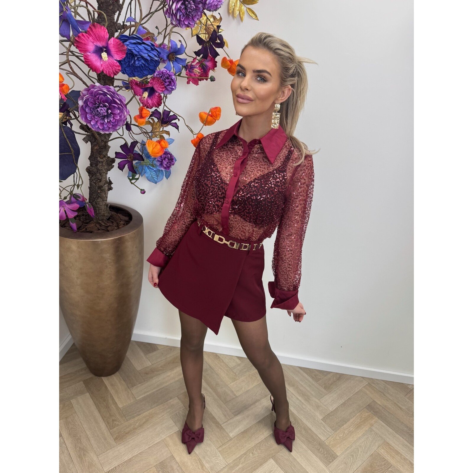 blouse stella glam yz26028 bordeaux