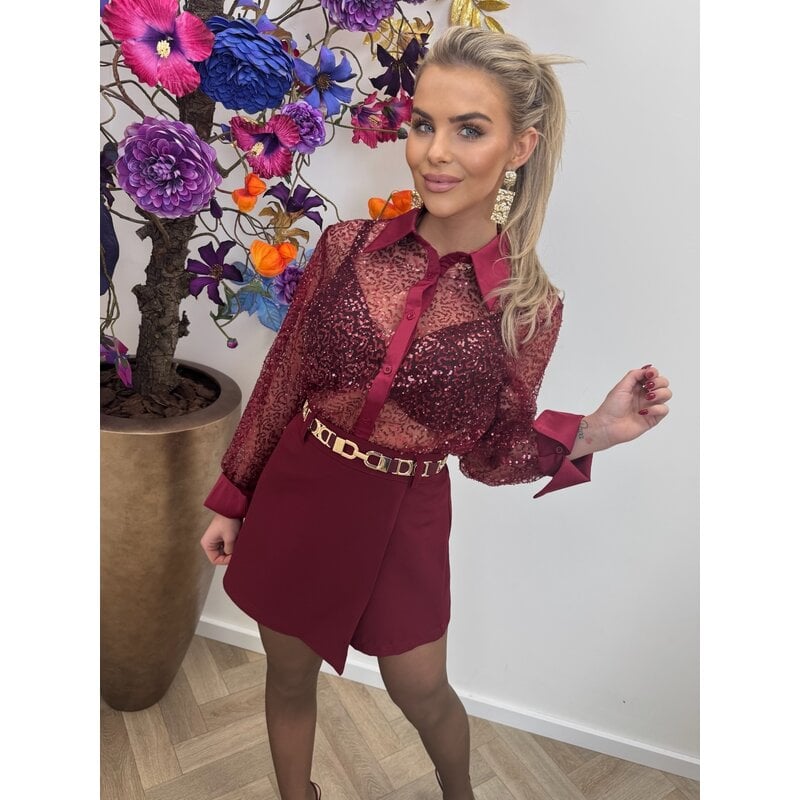 blouse stella glam yz26028 bordeaux