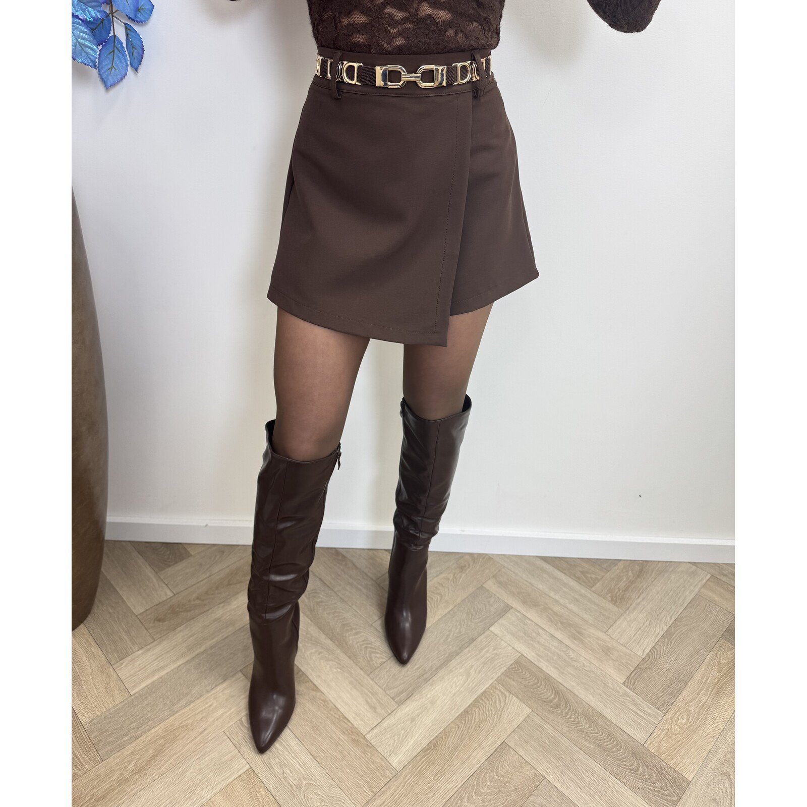 basic skort overslag m322 choco
