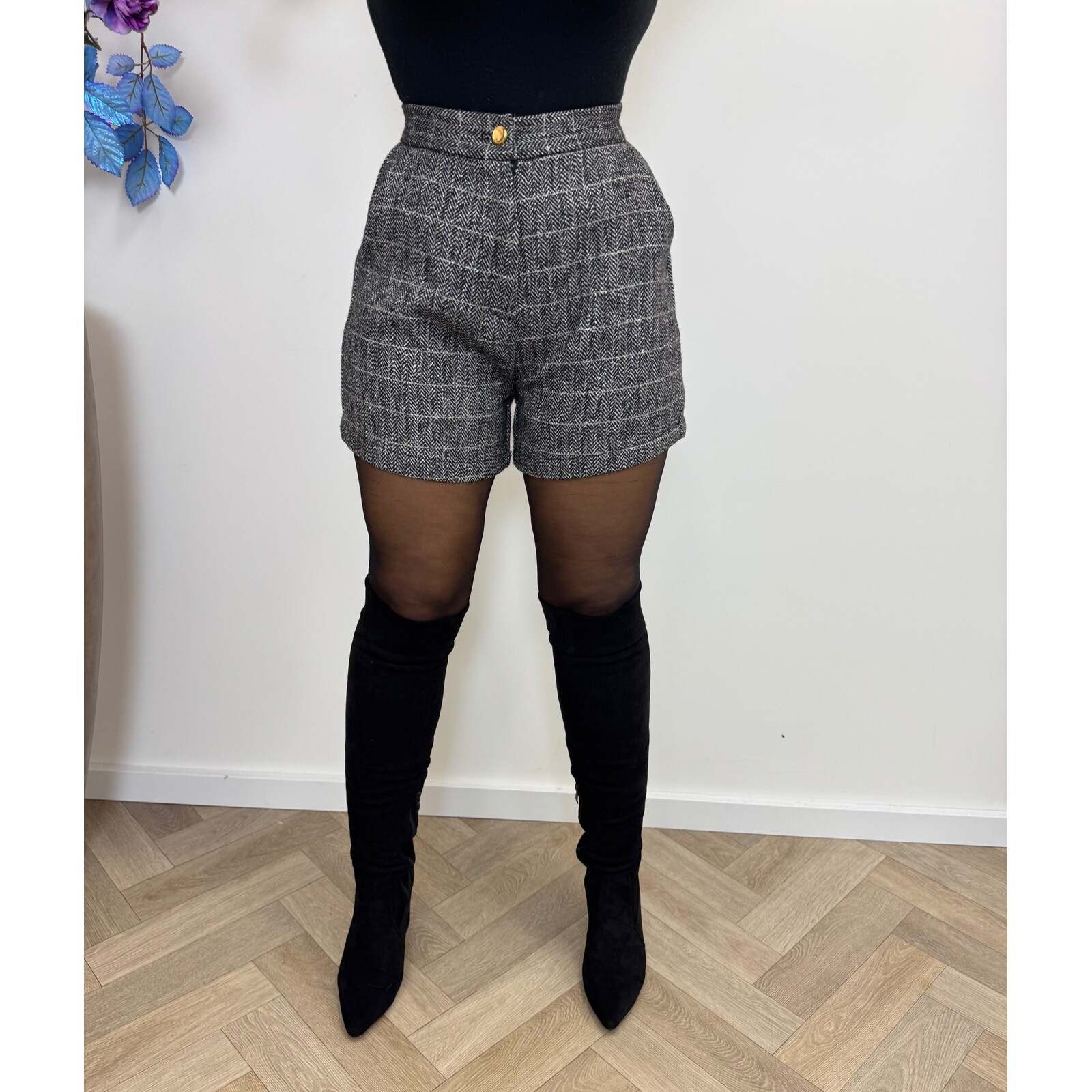 Tweed short Donna Black 3234