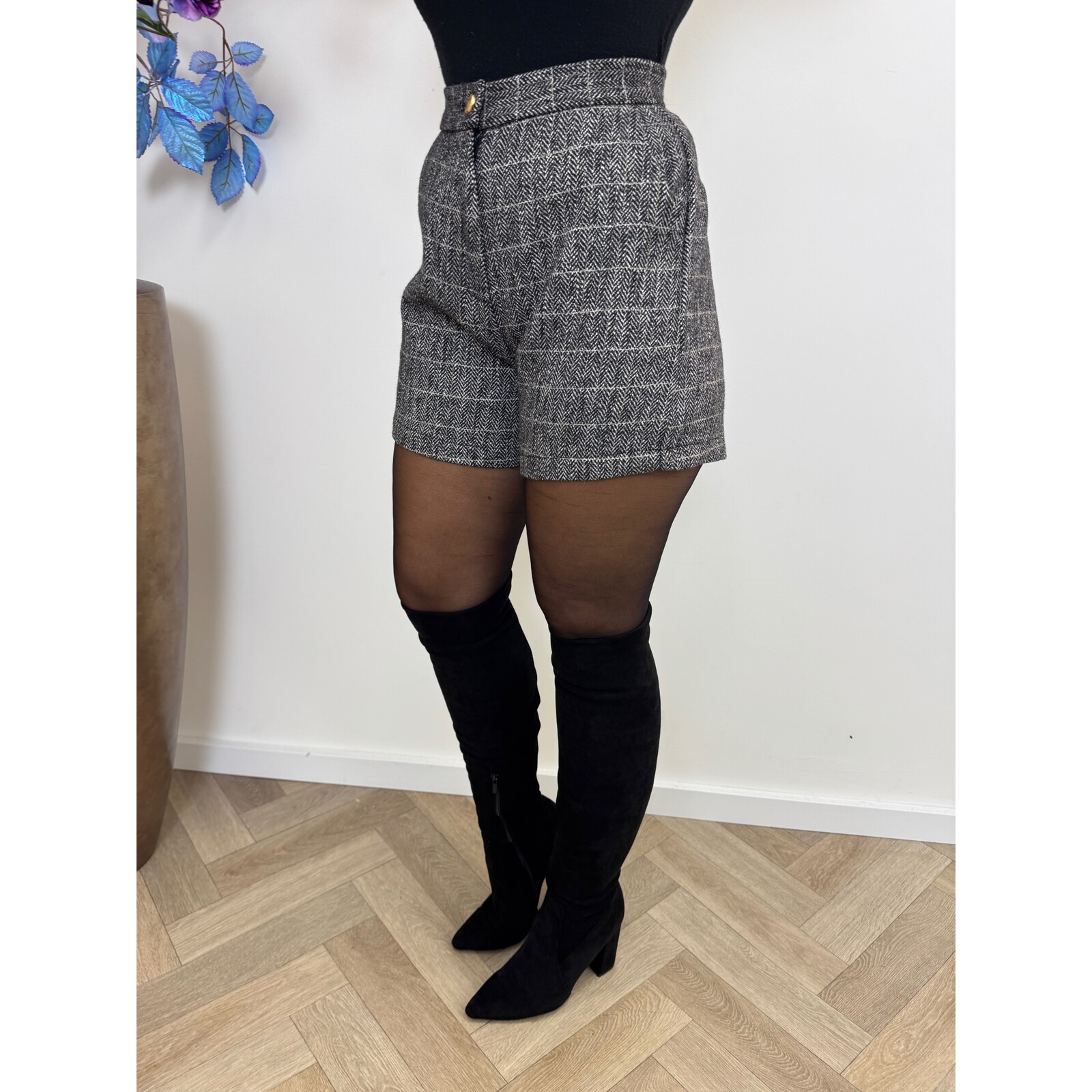 Tweed short Donna Black 3234