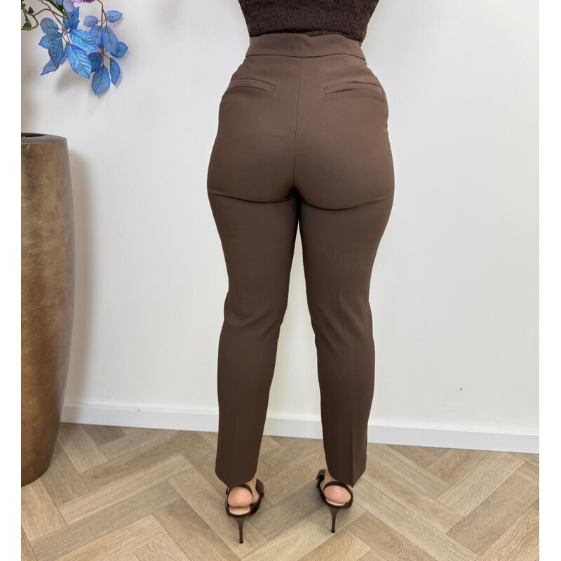 Pants Gold Button Lily P933 Choco