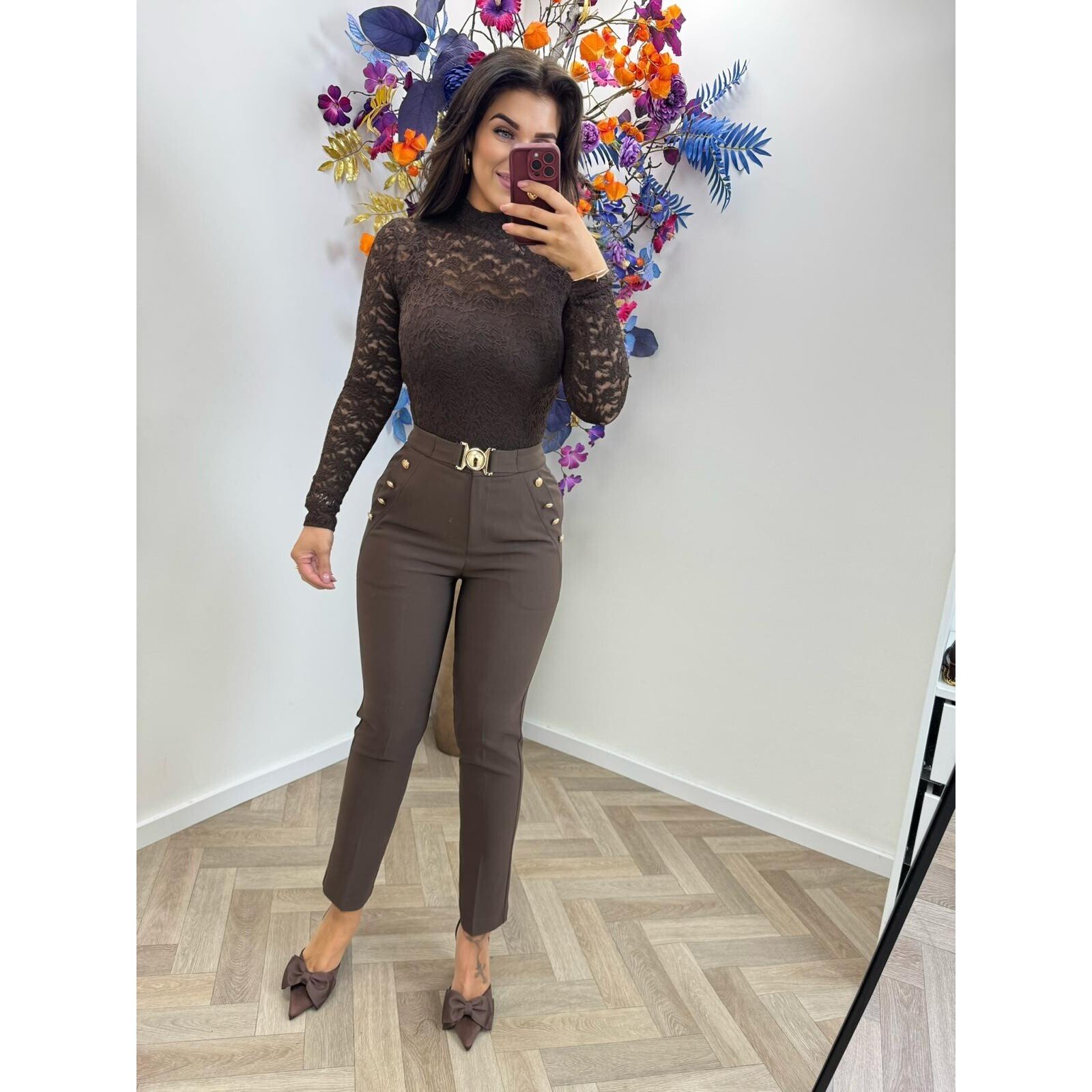 Top by swan Lily lace HS9883 Choco