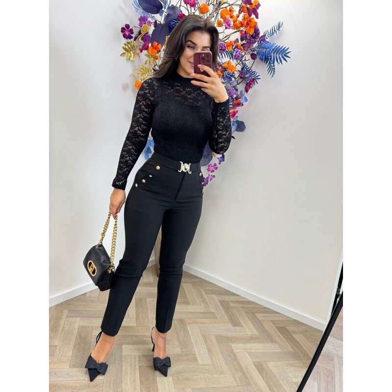 Top by swan Lily lace HS9883 Black