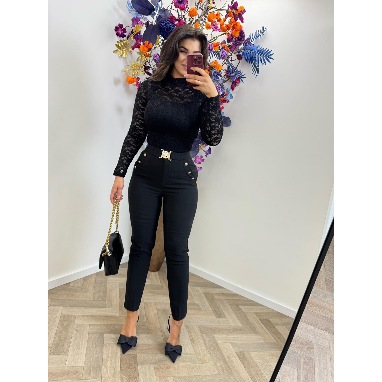 Top by swan Lily lace HS9883 Black