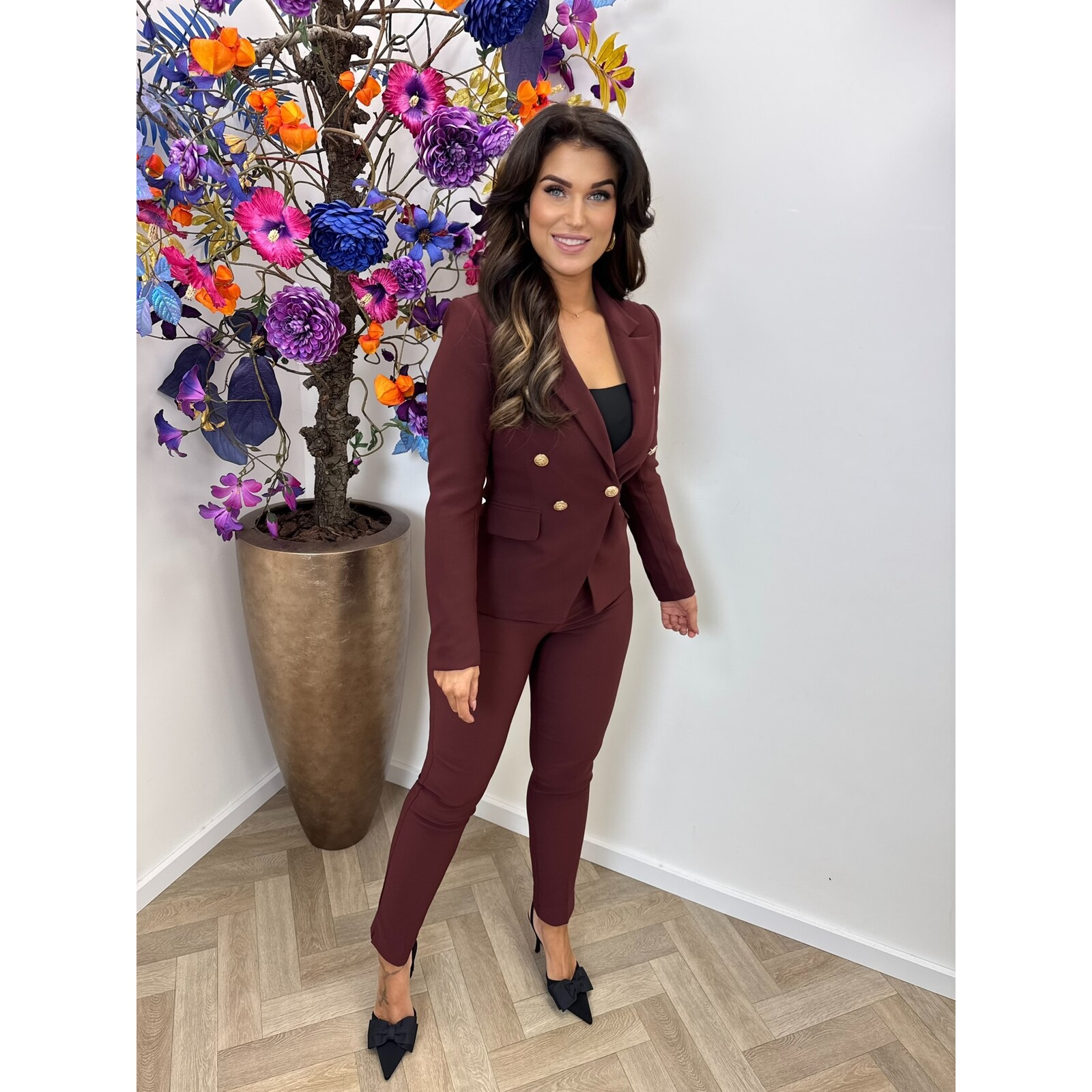 Luxe Blazer Button Bordeaux