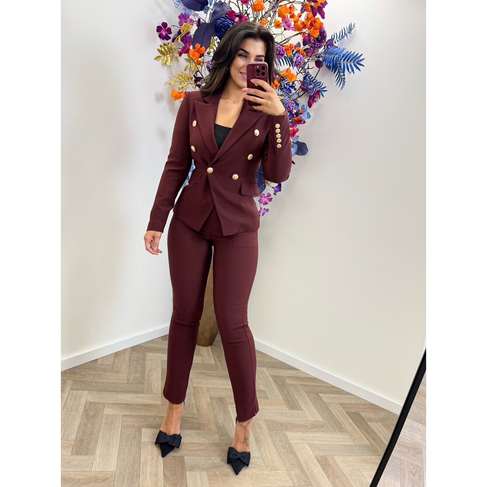 Luxe Blazer Button Bordeaux