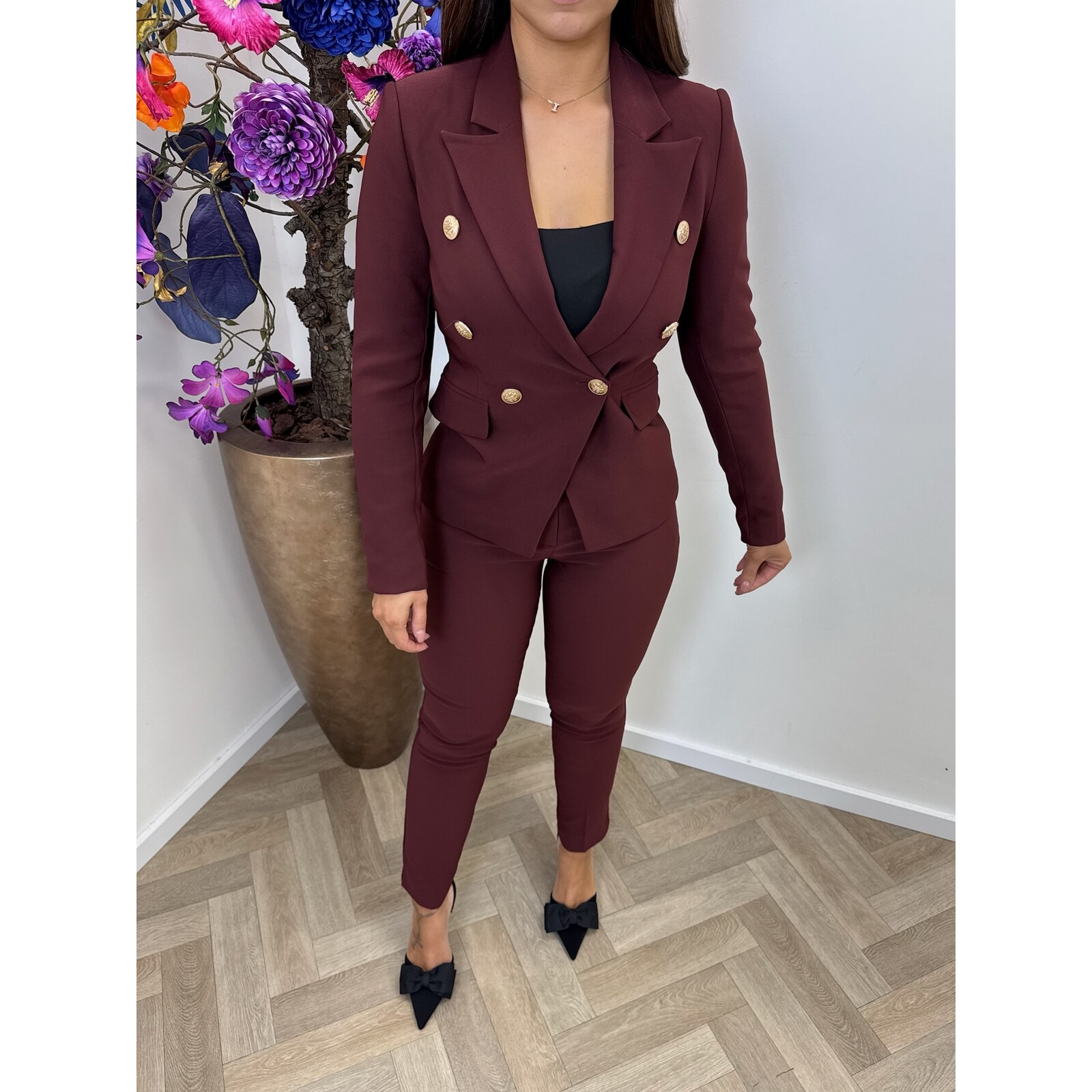 Luxe Blazer Button Bordeaux