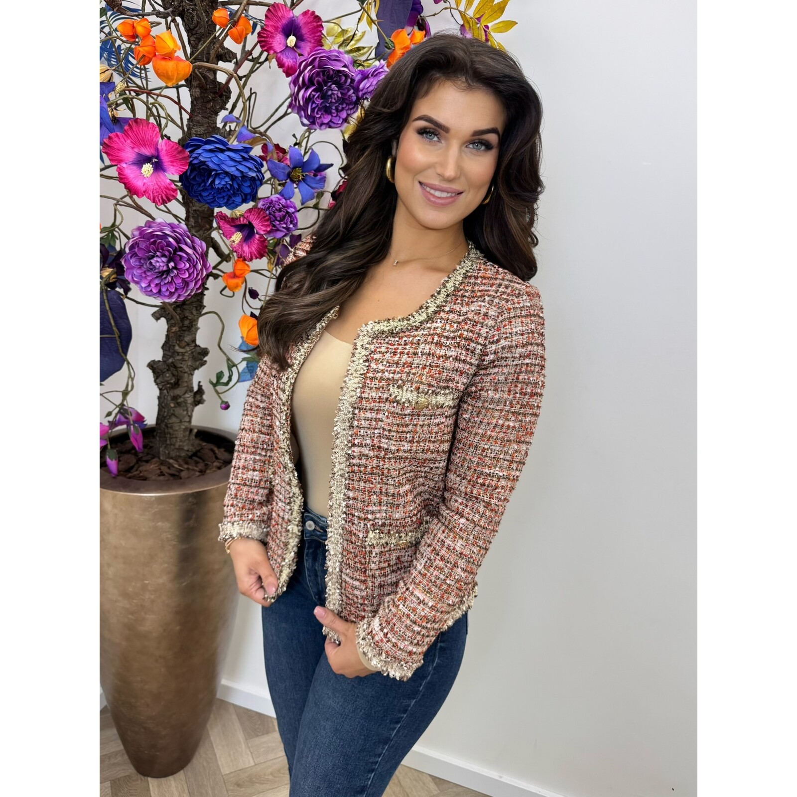 Tweed blazer Bella Beige FM2556